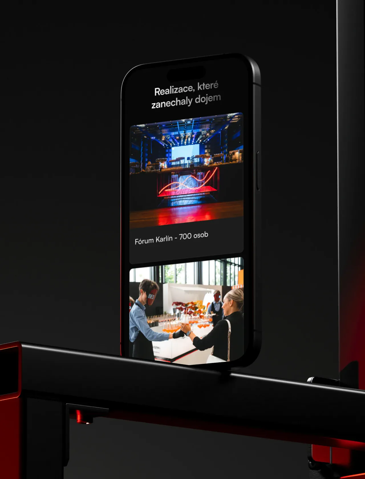 IN CATERING mobile page with event photos