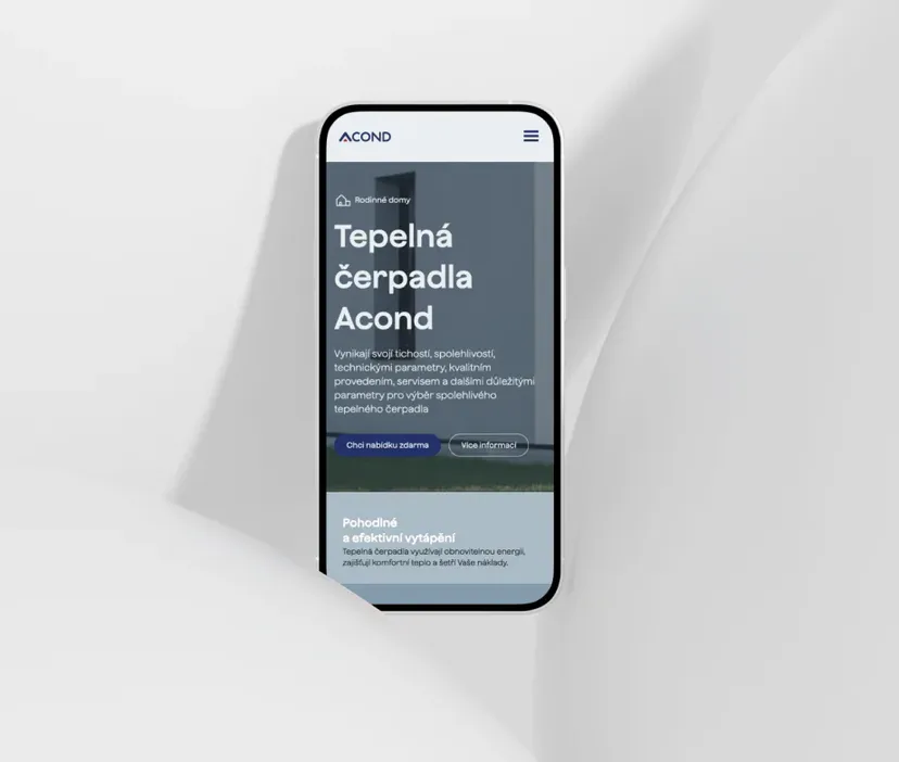 ACOND website on a phone