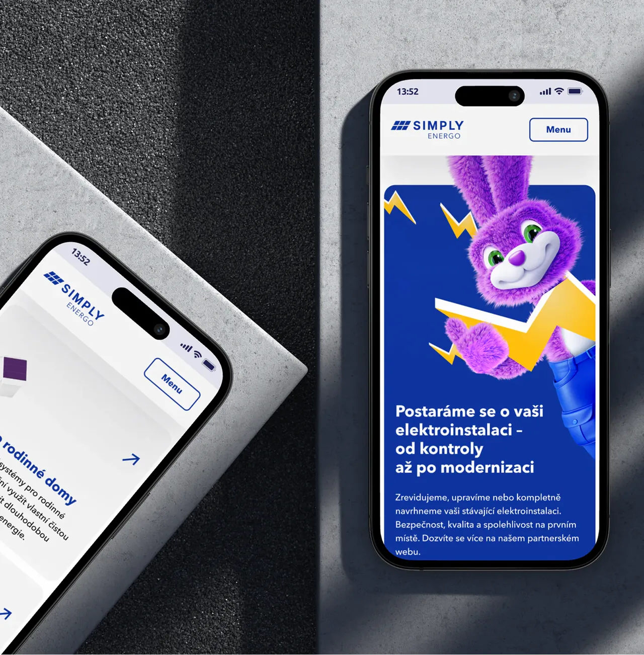 Simply Energo website on two phones