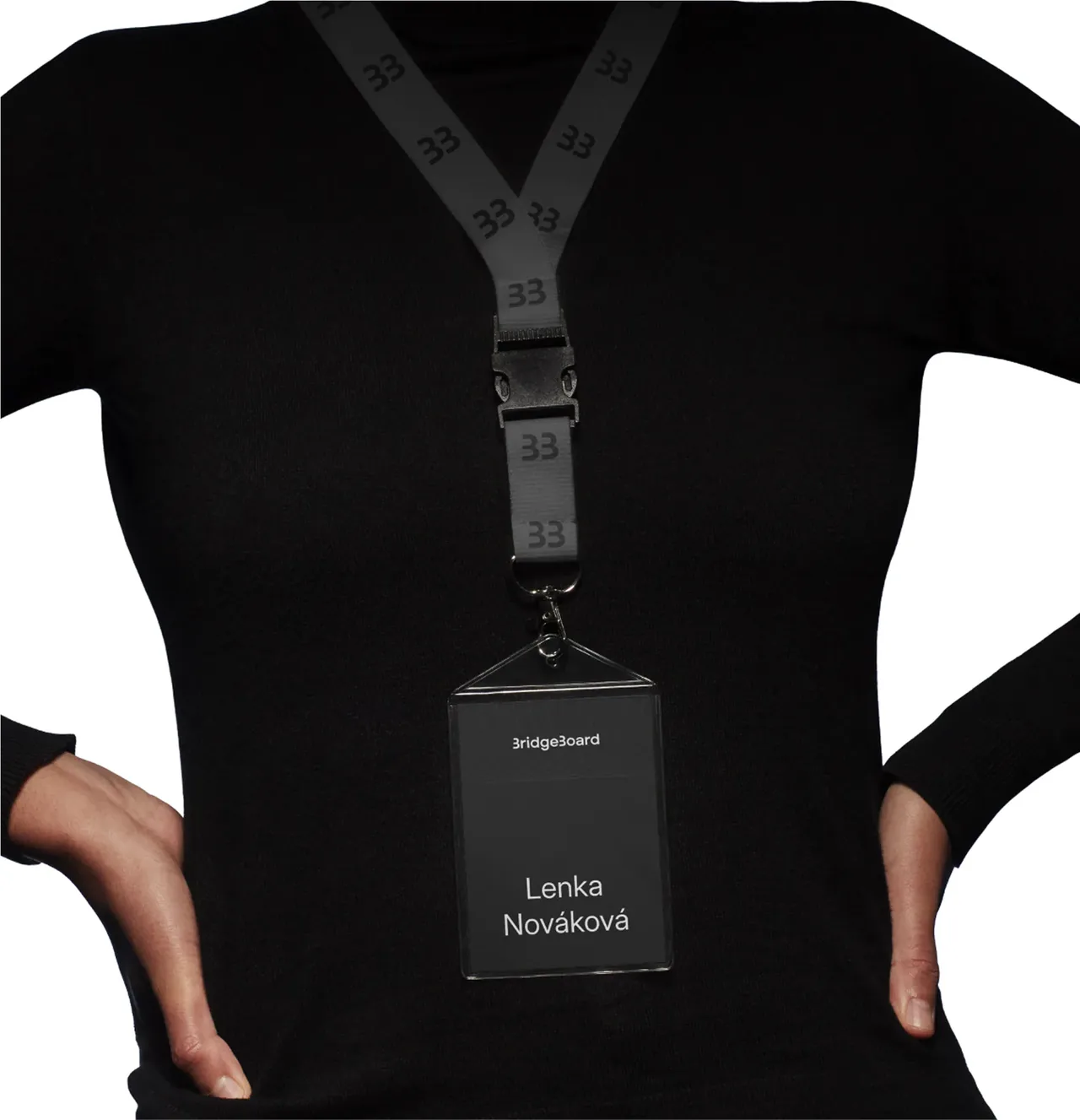BridgeBoard lanyard and name badge