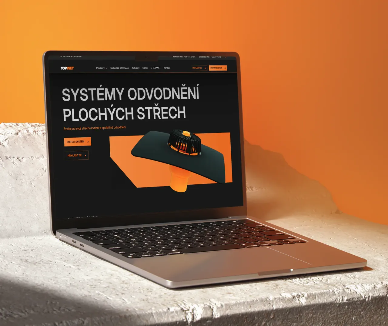 Topwet website on a laptop