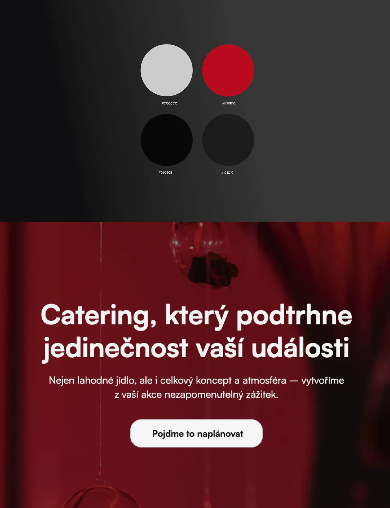 IN CATERING colours and a headline sample